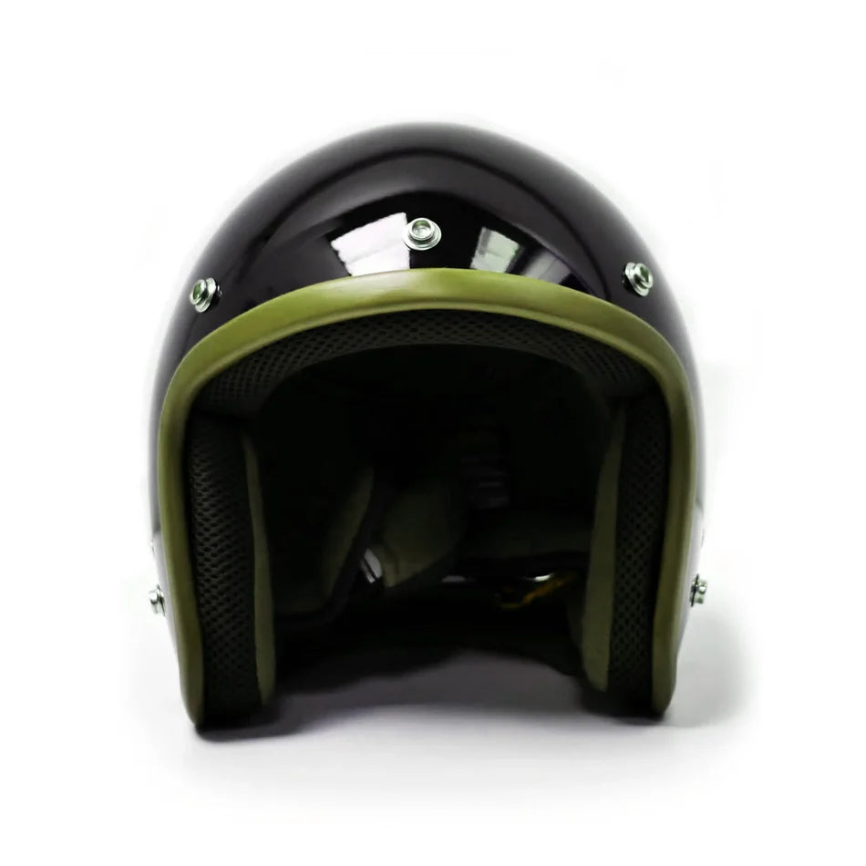 Draevor open face helmet glossy black